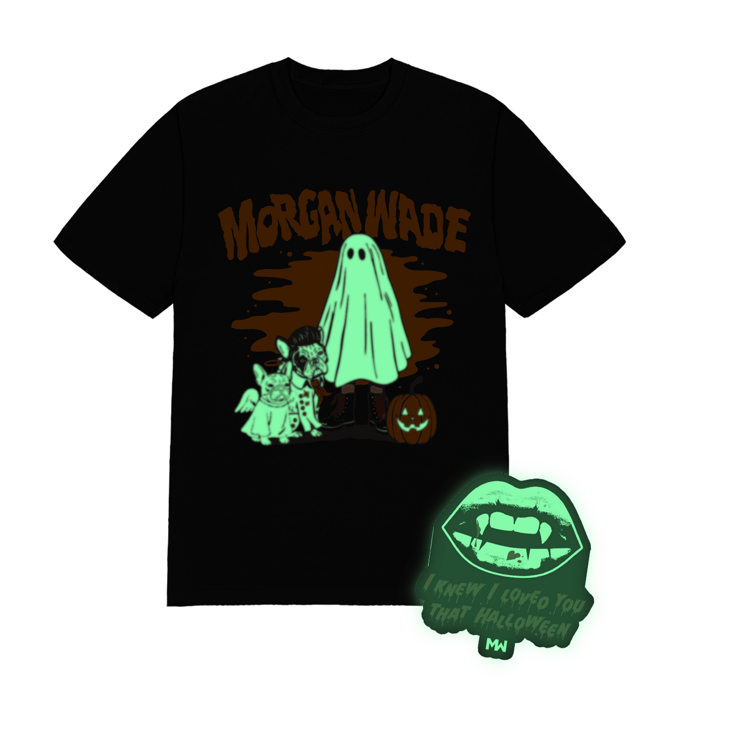 Trick or Treating Crew T-Shirt + Vampire Sticker
