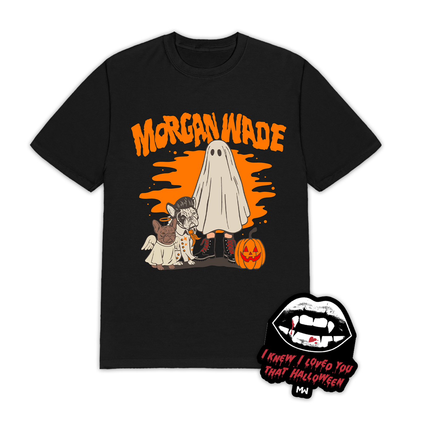 Trick or Treating Crew T-Shirt + Vampire Sticker